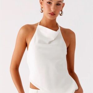 Peppermayo White Halter Top